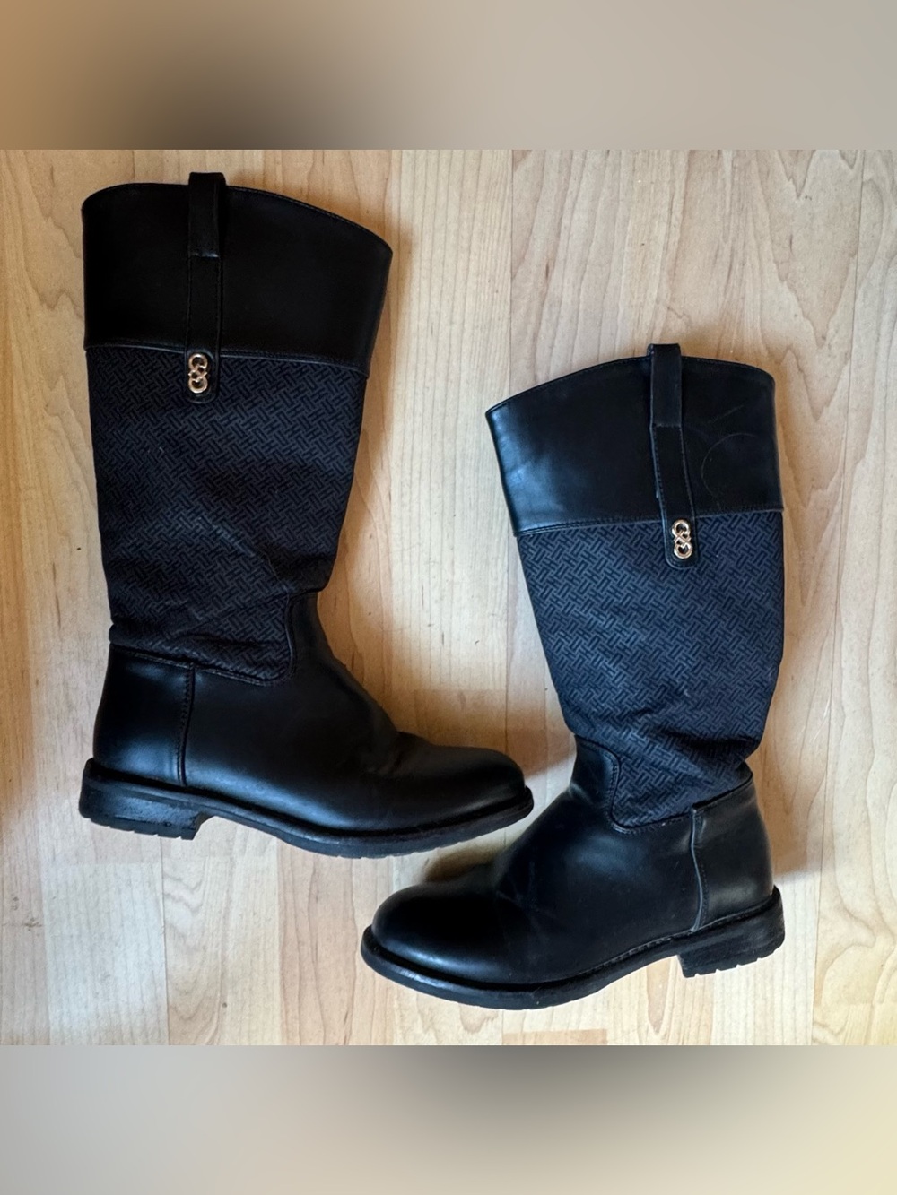 Cole Haan Brennan Riding Boots Black Girls’ Sz 1 Equestrian Inspired Versatile